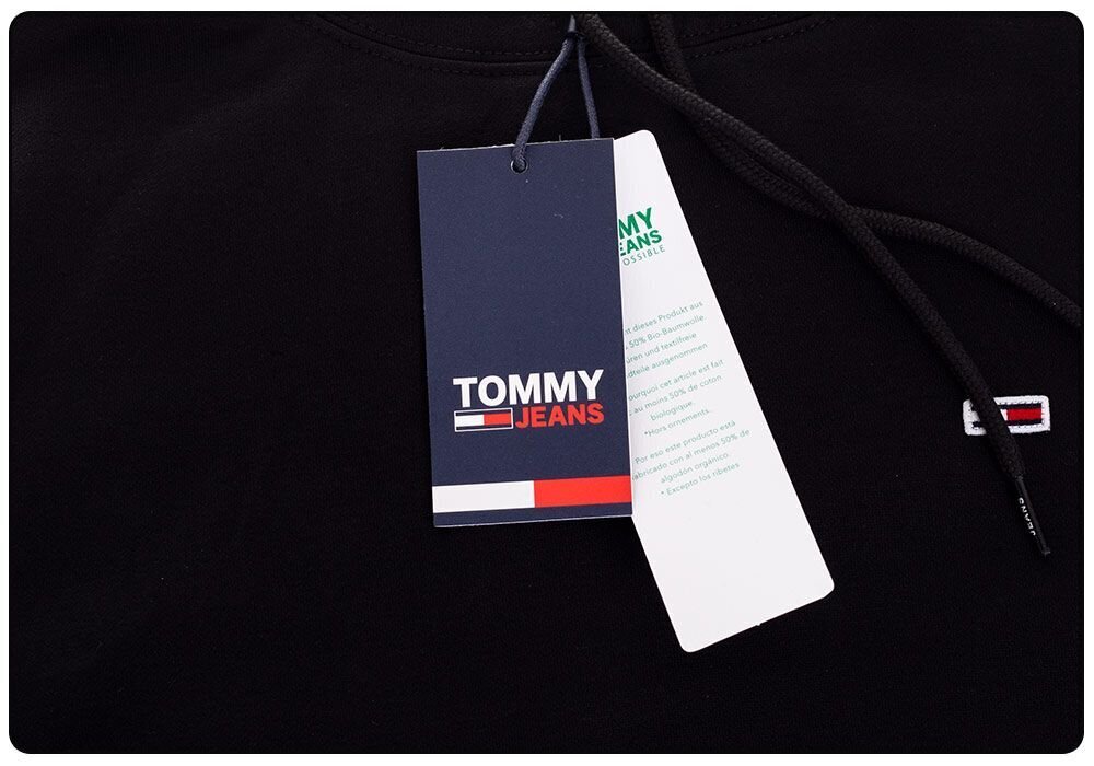 Vyriškas džemperis Tommy Hilfiger TJM REGULAR FLEEE HOODIE, juodas DM0DM09593 BDS 28023 kaina ir informacija | Vyriški marškinėliai | pigu.lt