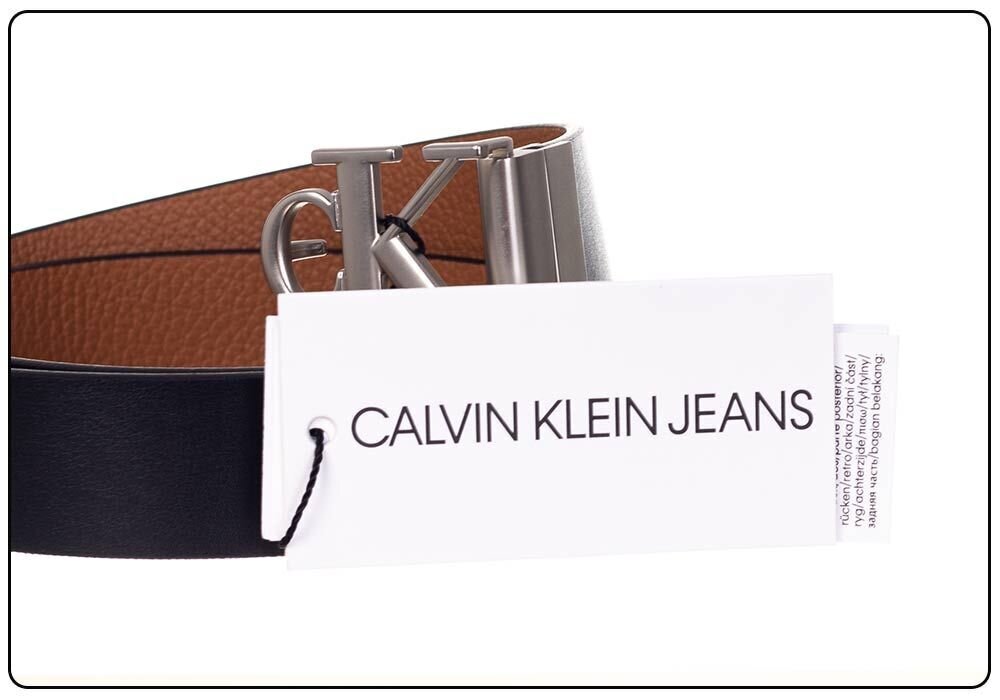 Moteriškas diržas Calvin Klein 2in1 MONO HARDARE ROUND REV PLQ 30 mm, juodas/rudas K60K607601 00V 38176 kaina ir informacija | Moteriški diržai | pigu.lt