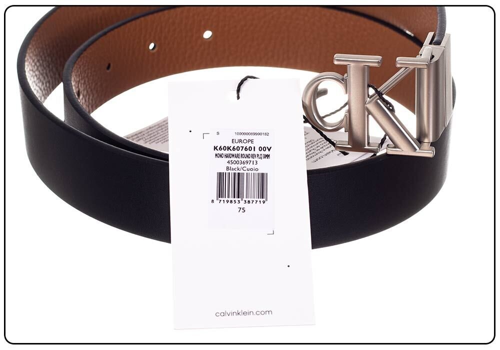 Moteriškas diržas Calvin Klein 2in1 MONO HARDARE ROUND REV PLQ 30 mm, juodas/rudas K60K607601 00V 38176 kaina ir informacija | Moteriški diržai | pigu.lt