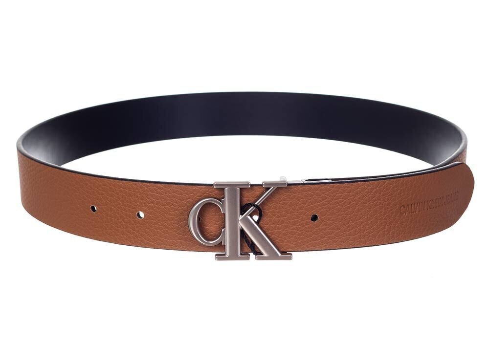 Moteriškas diržas Calvin Klein 2in1 MONO HARDARE ROUND REV PLQ 30 mm, juodas/rudas K60K607601 00V 38176 kaina ir informacija | Moteriški diržai | pigu.lt