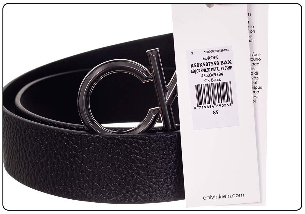 Vyriškas diržas CALVIN KLEIN ADJ CK SPIKED METAL PB 35 mm, juodas K50K507558 BAX 31542 kaina ir informacija | Vyriški diržai | pigu.lt