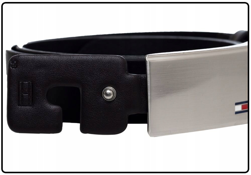 Vyriškas diržas TOMMY HILFIGER PLAQUE BELT ADJ 3,5 cm, juodas, AM0AM01995 002 41627 kaina ir informacija | Vyriški diržai | pigu.lt