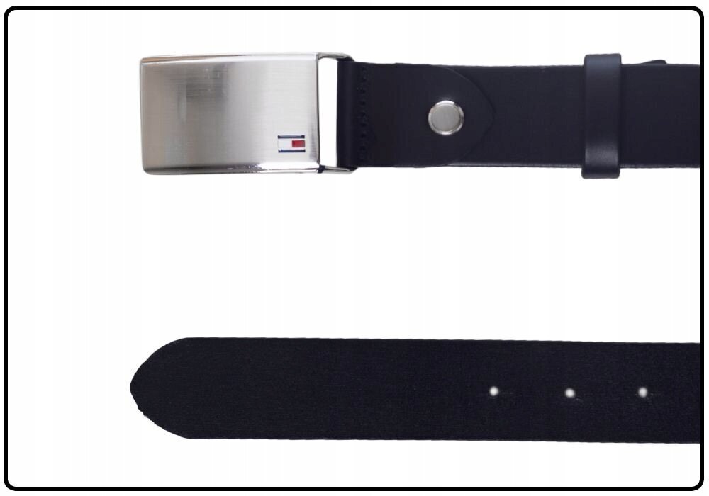 Vyriškas diržas TOMMY HILFIGER PLAQUE BELT ADJ 3,5 cm, juodas, AM0AM01995 002 41627 kaina ir informacija | Vyriški diržai | pigu.lt