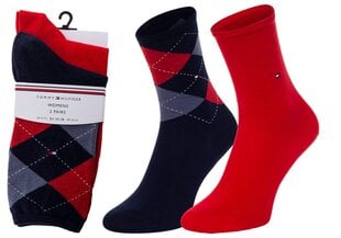 Женские носки Tommy Hilfiger 2 пары, темно-синие/красные 443016001 563 40471 цена и информация | Женские носки | pigu.lt