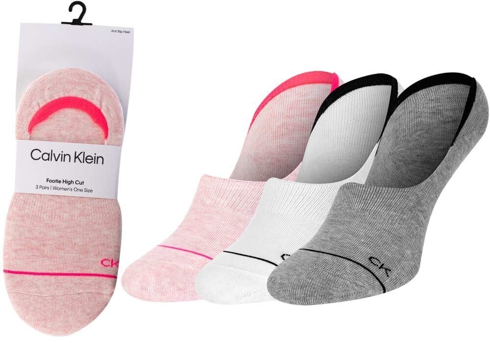 Moteriškos kojinės Calvin Klein, 3 poros, baltos/rožinės/pilkos 701218764 003 39743 37-41 kaina ir informacija | Moteriškos kojinės | pigu.lt