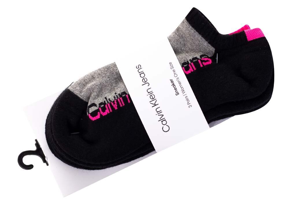 Moteriškos kojinės Calvin Klein 3 poros, juodos, 701218753 001 39779 37-41 kaina ir informacija | Moteriškos kojinės | pigu.lt