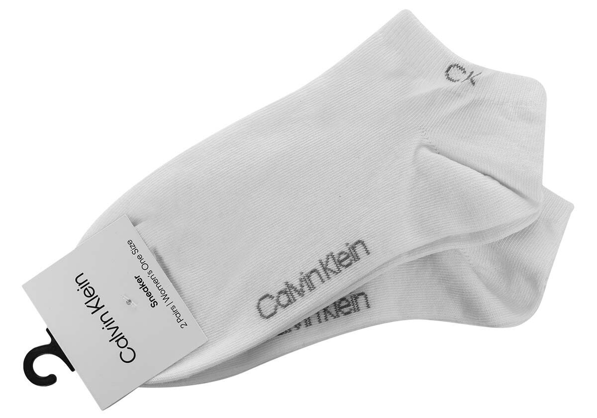 Moteriškos kojinės Calvin Klein 2 poros, baltos 701218772 002 39769 37-41 kaina ir informacija | Moteriškos kojinės | pigu.lt