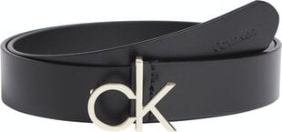 Moteriškas diržas Calvin Klein RE-LOCK LOGO BELT 30 mm, juodas K60K609000 BAX 41748 90 kaina ir informacija | Moteriški diržai | pigu.lt