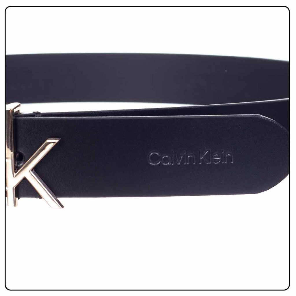 Moteriškas diržas Calvin Klein RE-LOCK LOGO BELT 30 mm, juodas K60K609000 BAX 41748 90 kaina ir informacija | Moteriški diržai | pigu.lt