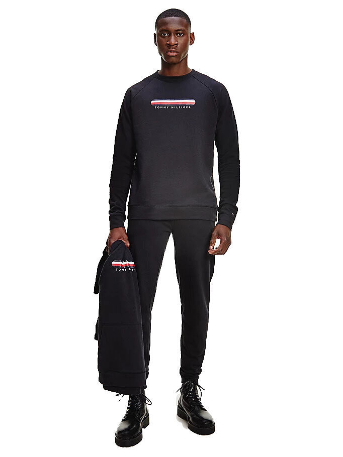 Vyriški marškinėliai Tommy Hilfiger TRACK TOP, juodi, UM0UM02363 BDS 42063 цена и информация | Vyriški marškinėliai | pigu.lt