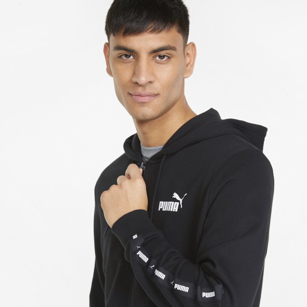 Megztinis Puma Ess+ Tape Full-Zip Black 848768 01 kaina ir informacija | Megztiniai vyrams | pigu.lt