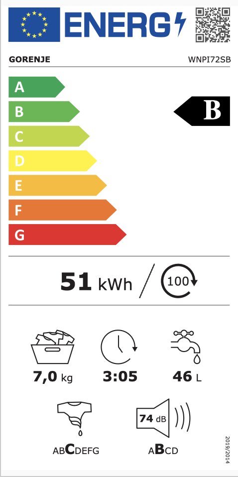 Gorenje WNPI72SB kaina ir informacija | Skalbimo mašinos | pigu.lt