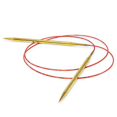 Латунные спицы для кругового вязания с удлиненным кончиком на леске Addi, Ø 4.5 мм цена и информация | Принадлежности для вязания | pigu.lt