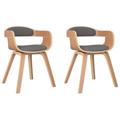 vidaXL Valgomojo kėdės, 2vnt., ruda/pilka kaina ir informacija | Virtuvės ir valgomojo kėdės | pigu.lt