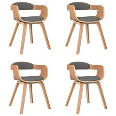 vidaXL Valgomojo kėdės, 4vnt., šviesiai pilka/ruda kaina ir informacija | Virtuvės ir valgomojo kėdės | pigu.lt