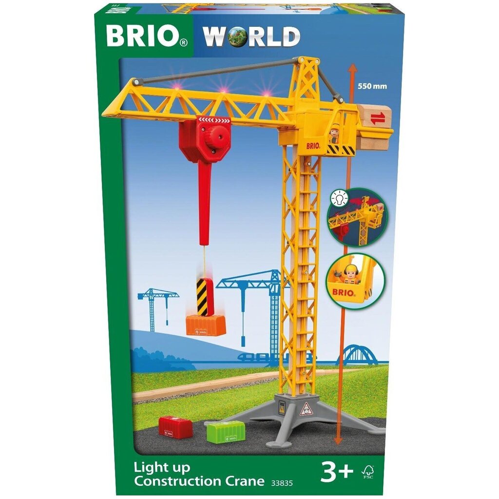 Statybinis kranas su šviesomis Brio, 33835 цена и информация | Konstruktoriai ir kaladėlės | pigu.lt