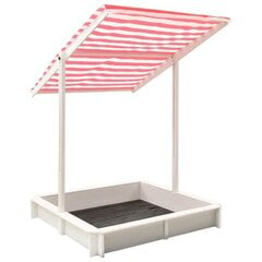 Smėlio dėžė su reguliuojamu stogeliu, balta ir raudona цена и информация | Песочницы, песок | pigu.lt