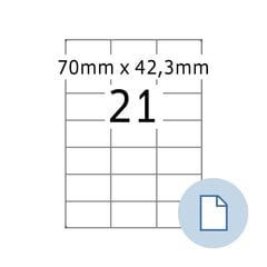 A4 etiketiniai lipdukai (70*42,3)*21, 100 vnt. kaina ir informacija | Sąsiuviniai ir popieriaus prekės | pigu.lt