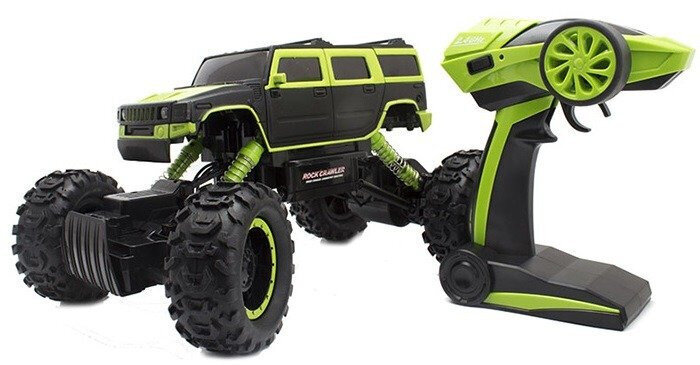 Nuotoliniu būdu valdomas visureigis Rock Crawler 4WD, 1:14, žalias kaina ir informacija | Žaislai berniukams | pigu.lt