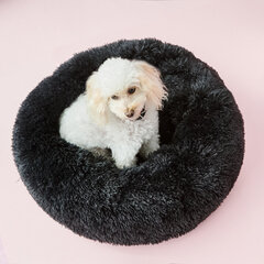 Pliušinis guolis šunims, juodas, 60 cm kaina ir informacija | Guoliai, pagalvėlės | pigu.lt