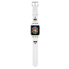 Karl Lagerfeld Karl and Choupette Watch Strap for Apple Watch 42/44mm White цена и информация | Аксессуары для смарт-часов и браслетов | pigu.lt