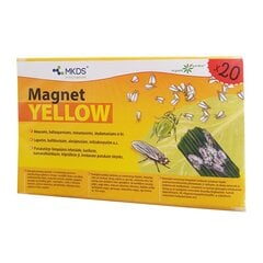 Mini MAGNET yellow (20X12 cm) – baltasparni, amarų, blakučių gaudyklės, 20 vnt kaina ir informacija | Augalų priežiūros priemonės | pigu.lt