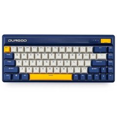 Belaidė klaviatūra Durgod Fusion Navigator, Cherry MX Red, US, Mėlyna | Balta spalva kaina ir informacija | Klaviatūros | pigu.lt