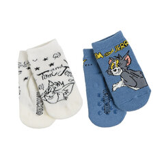 Cool Club kojinės berniukams Tom & Jerry LHB2400426-00, baltos/mėlynos, 2 vnt. kaina ir informacija | Kojinės, pėdkelnės kūdikiams | pigu.lt