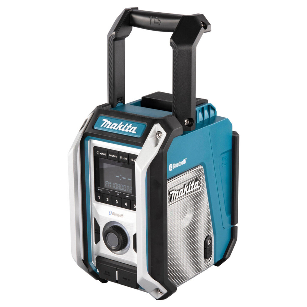 Nešiojamas akumuliatorinis radijo imtuvas Makita DMR114 (Bluetooth/AUX/FM) IP65 kaina ir informacija | Garso kolonėlės | pigu.lt