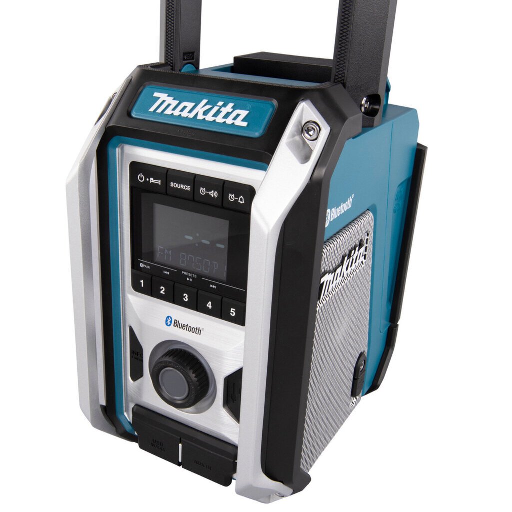 Nešiojamas akumuliatorinis radijo imtuvas Makita DMR114 (Bluetooth/AUX/FM) IP65 kaina ir informacija | Garso kolonėlės | pigu.lt