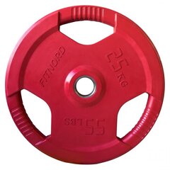 Diskinis svoris 25 kg, FitNord Tri Grip Olympic kaina ir informacija | Svoriai, svarmenys, grifai | pigu.lt