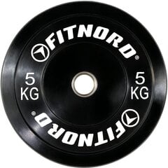 Buferio svoris juodas 5 kg, FitNord kaina ir informacija | Svoriai, svarmenys, štangos | pigu.lt