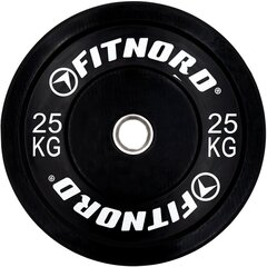 Buferio svoris juodas 25 kg, FitNord kaina ir informacija | Svoriai, svarmenys, štangos | pigu.lt