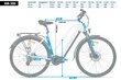 Elektrinis dviratis FitNord Ava 500, baltas (612 Wh baterija), 46 cm rėmas kaina ir informacija | Elektriniai dviračiai | pigu.lt