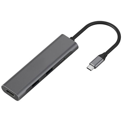 Adapteris USB Type-C - 2 x USB 3.0, Type-C PD, HDMI kaina ir informacija | Adapteriai, USB šakotuvai | pigu.lt
