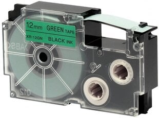 Casio XR-12GN Label Tape Dore compatible, juoda ir žalia kaina ir informacija | Spausdintuvų priedai | pigu.lt