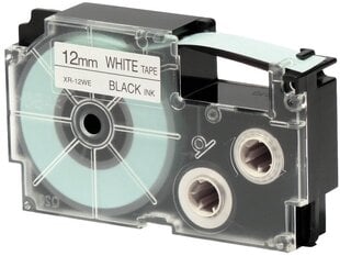 Casio XR-12WE Label Tape Dore compatible, juoda ir balta kaina ir informacija | Spausdintuvų priedai | pigu.lt