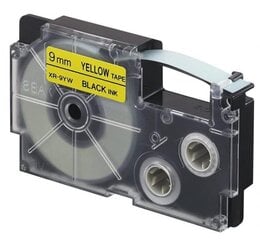 Casio XR-9YW Label Tape Dore compatible, juoda ir geltona kaina ir informacija | Spausdintuvų priedai | pigu.lt