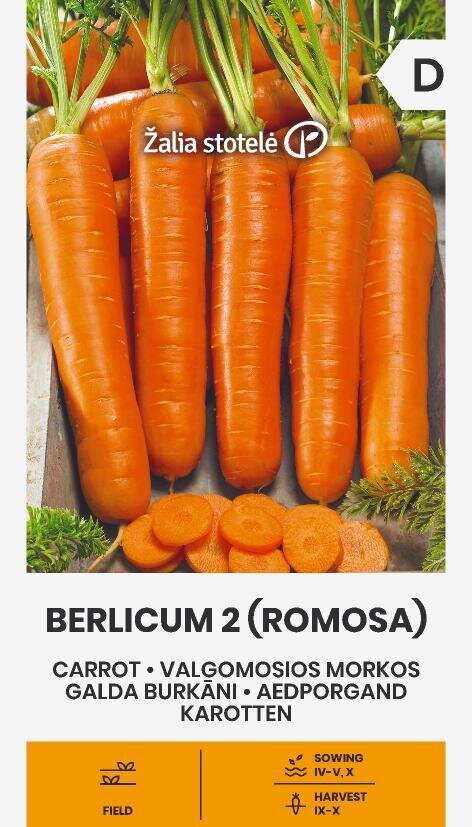 Valgomosios morkos Berlicum 2 Romosa kaina ir informacija | Daržovių, uogų sėklos | pigu.lt