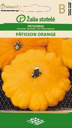 Patisonai Patison Orange цена и информация | Daržovių, uogų sėklos | pigu.lt