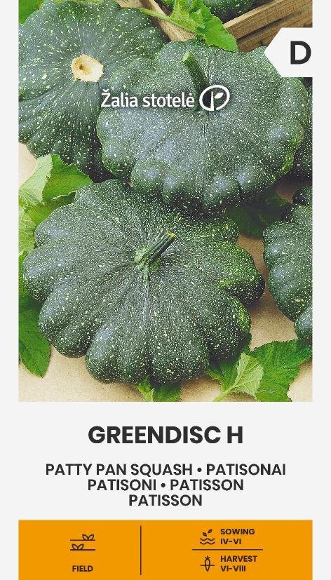 Patisonai Greendisc H цена и информация | Daržovių, uogų sėklos | pigu.lt