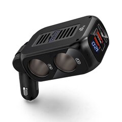 BlitzWolf BW-CLA1 Dual Cigarette Lighter Splitter, 2xUSB, USB-C, 150W (black) цена и информация | Зарядные устройства для телефонов | pigu.lt