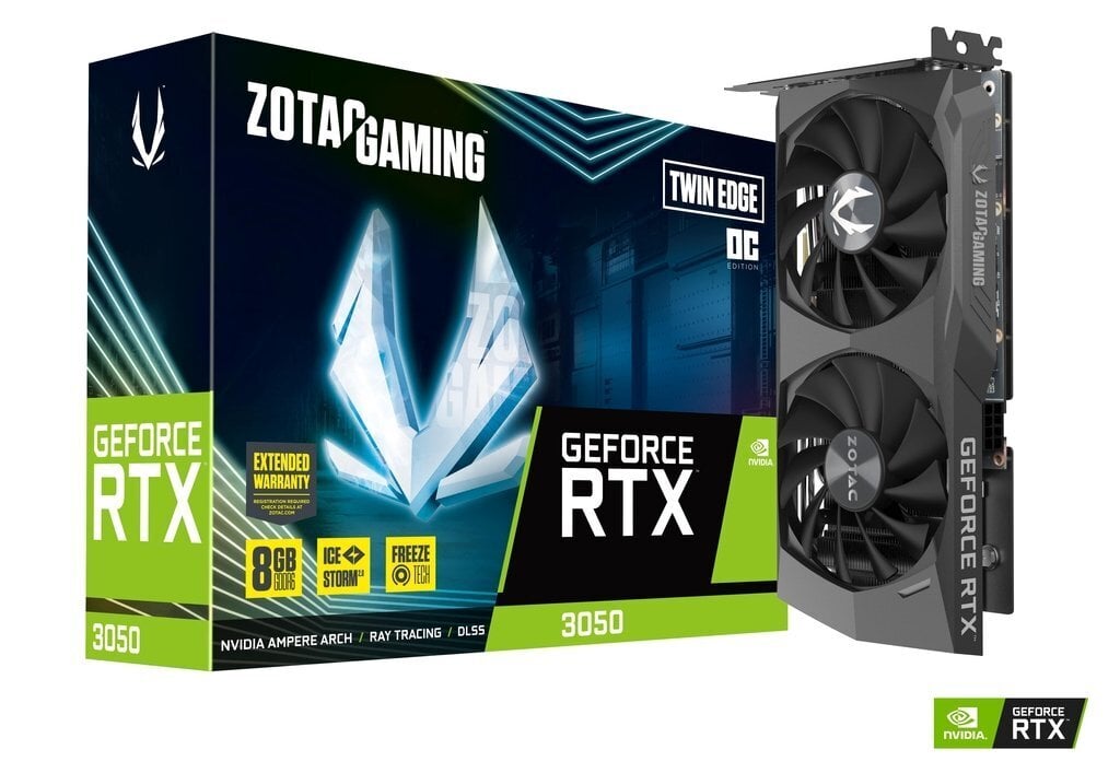 Zotac Gaming GeForce RTX 3050 Twin Edge OC - graphics card - GF RTX 3050 - 8 GB kaina ir informacija | Vaizdo plokštės (GPU) | pigu.lt