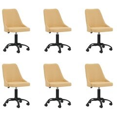 Обеденные стулья, 6шт, жёлтые цена и информация | Стулья для кухни и столовой | pigu.lt
