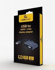 Gembrid USB3/HDMI/VGA kaina ir informacija | Adapteriai, USB šakotuvai | pigu.lt