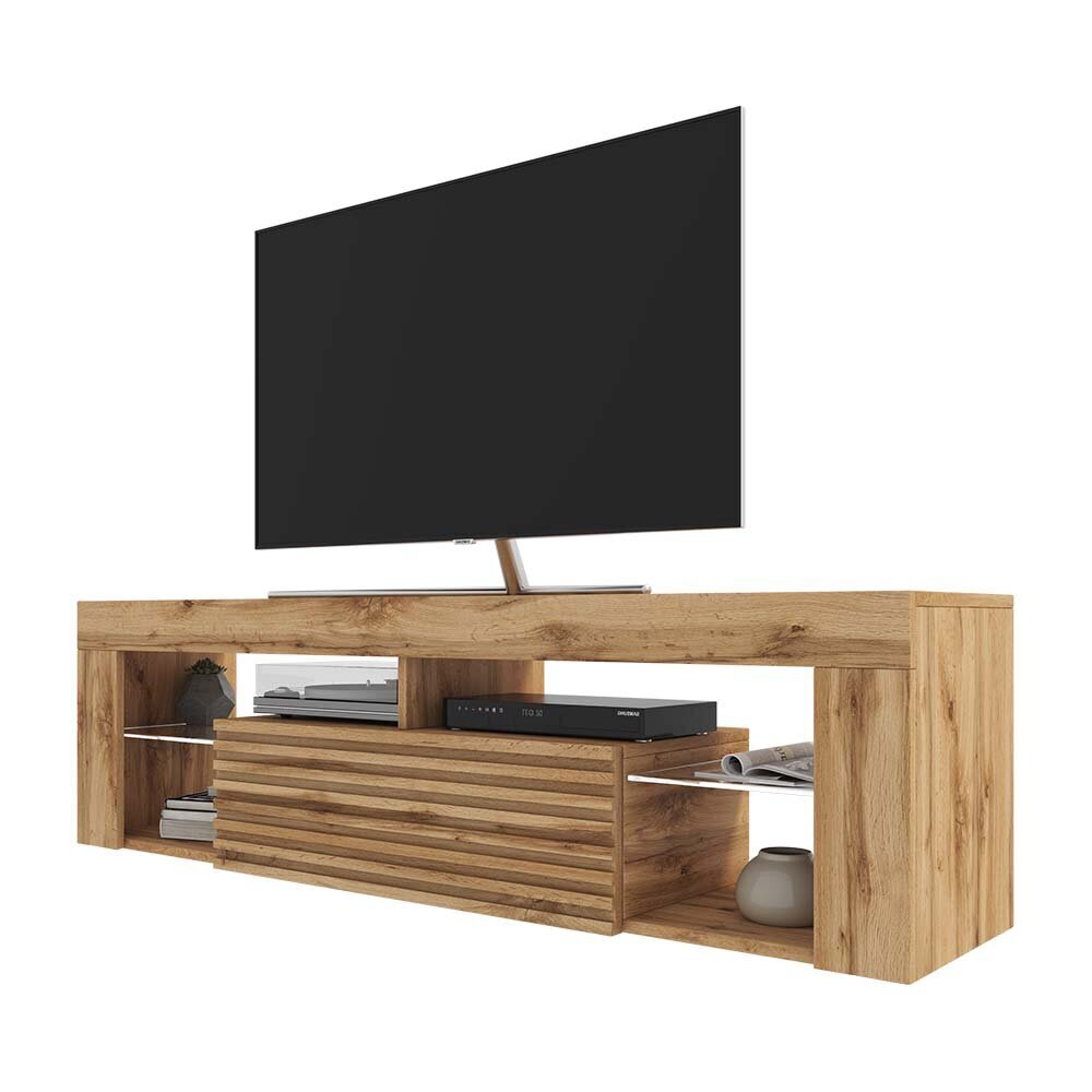 TV staliukas Selsey Bianko 3D, rudas kaina ir informacija | TV staliukai | pigu.lt