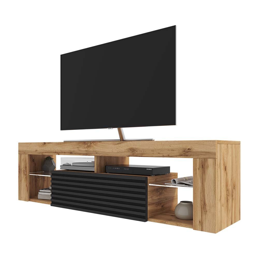 TV staliukas Selsey Bianko 3D, rudas/juodas kaina ir informacija | TV staliukai | pigu.lt