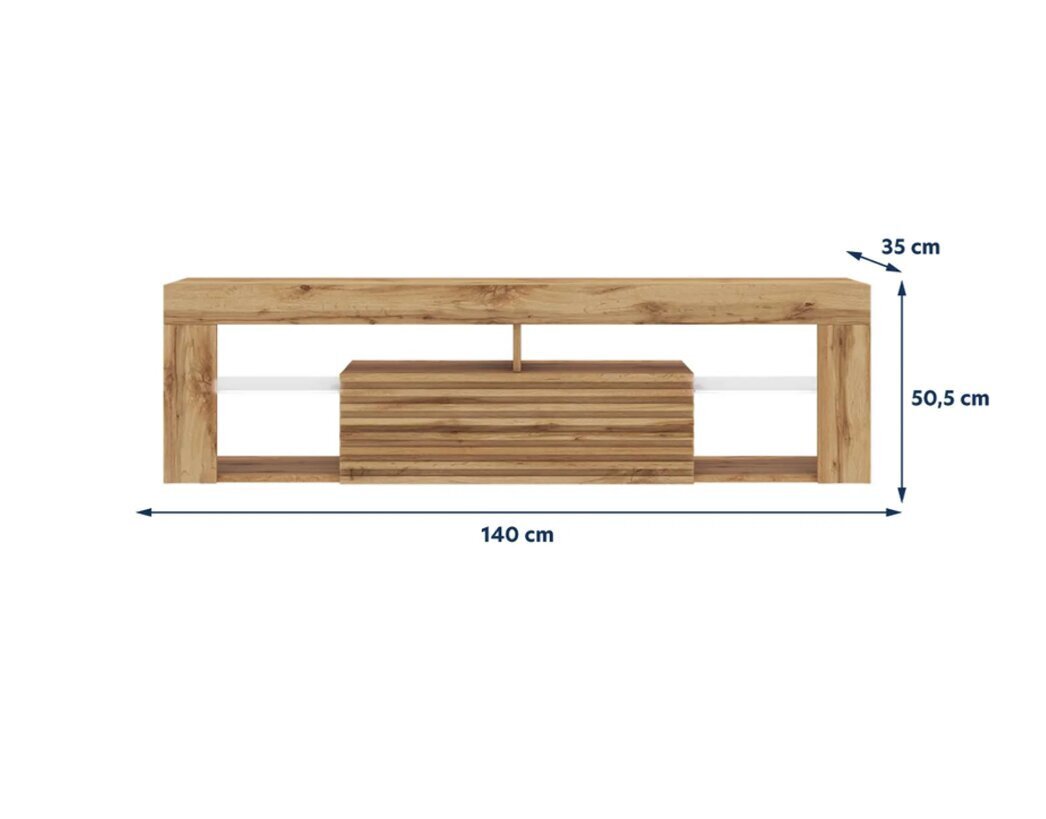 TV staliukas Selsey Bianko 3D LED, rudas kaina ir informacija | TV staliukai | pigu.lt