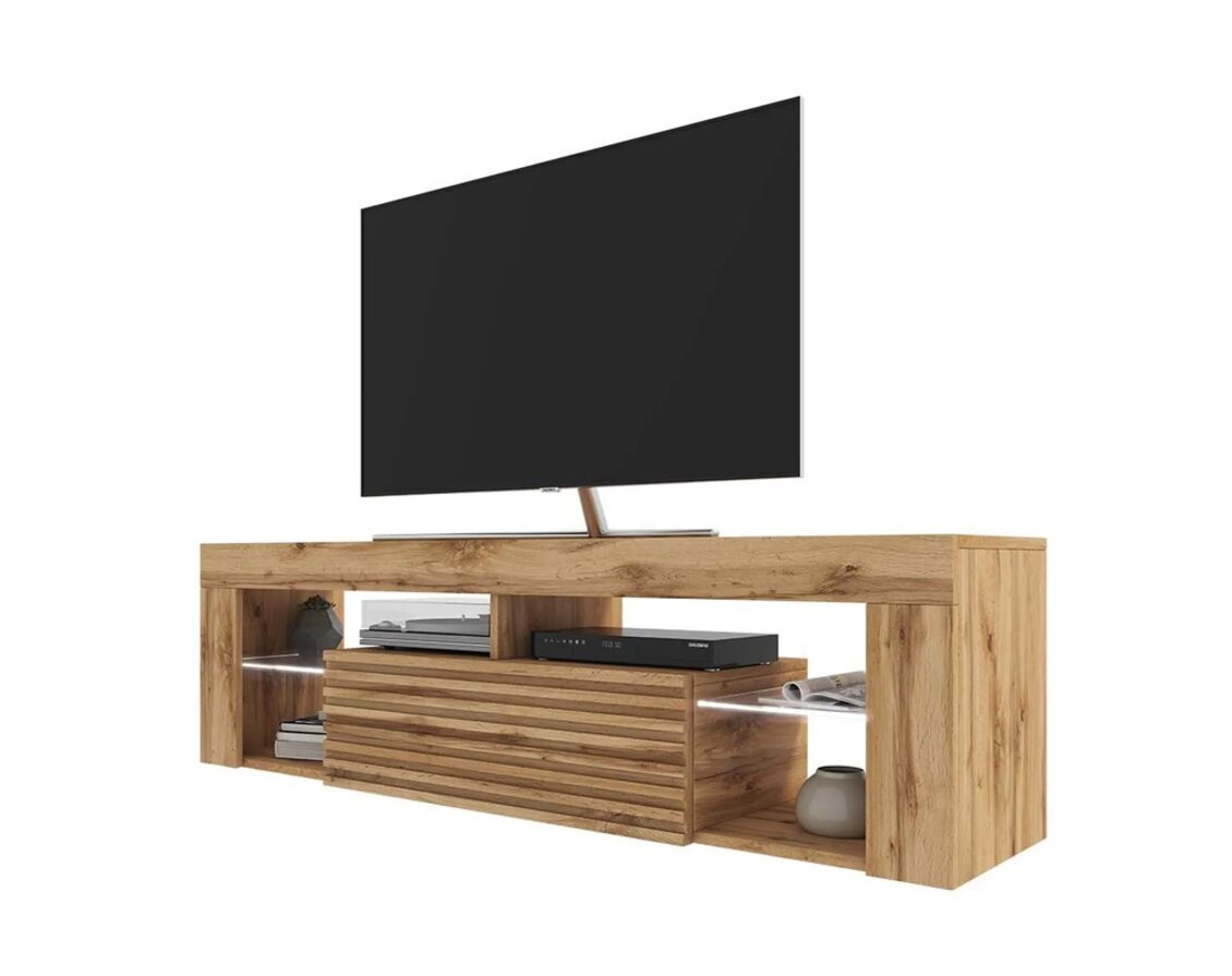 TV staliukas Selsey Bianko 3D LED, rudas kaina ir informacija | TV staliukai | pigu.lt