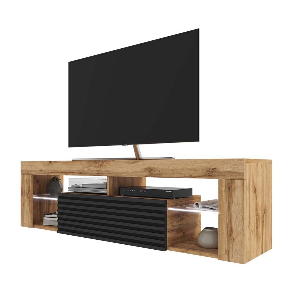 TV staliukas Selsey Bianko 3D LED, rudas/juodas цена и информация | TV staliukai | pigu.lt